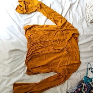 Bell Sleeve mustard blouse, mustard